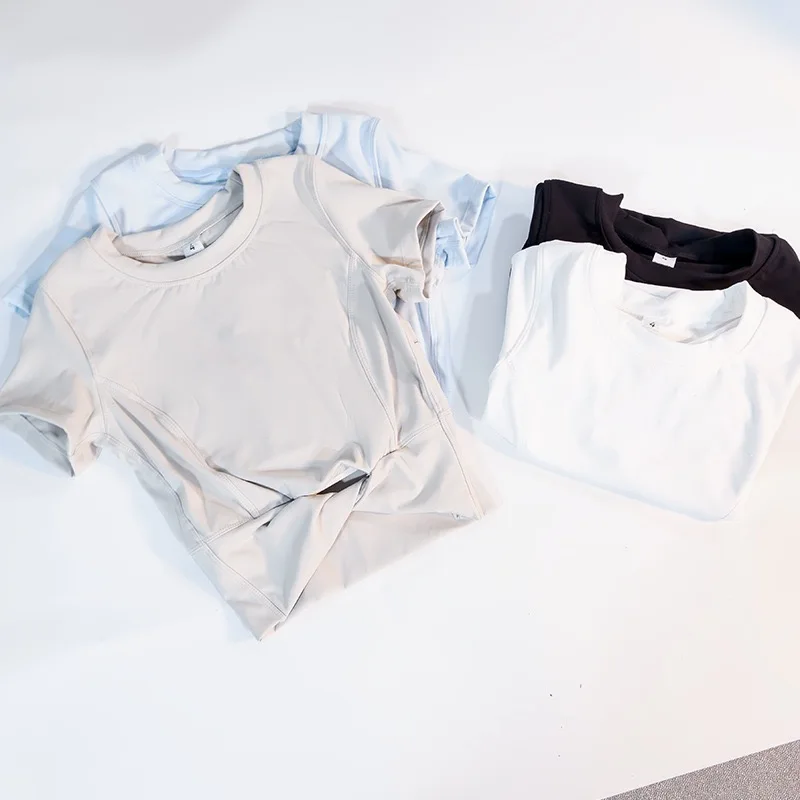 

Женский спортивный дышащий быстросохнущий хлопковый укороченный топ для занятий йогой в тренажерном зале, впитывающий пот, с короткими рукавами и узлом для активного ношения