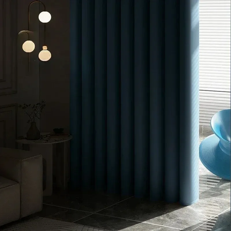 

Full Shading Curtains for Living Dining Room Bedroom Modern Simple Thickened Double-sided Linen Sun Protection LuxuryWhite Tulle