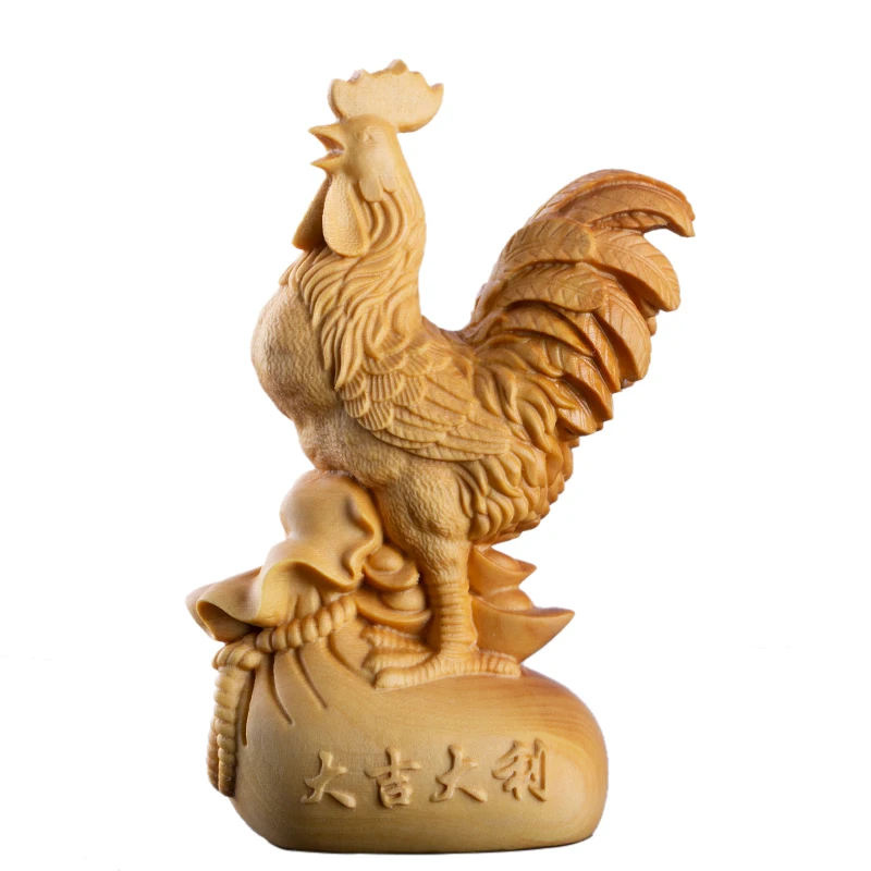 Yueqing boxwood zodiac chicken hand handle pieces animal car ornaments handicrafts modern simplicity good luck