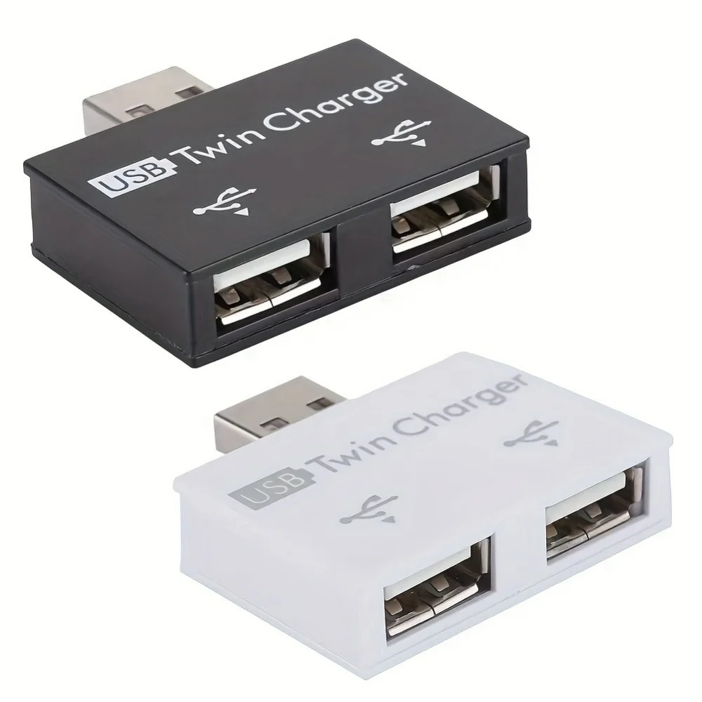 허브 USB 어댑터 익스텐더 미니 스플리터 박스, PC 노트북 U 디스크 카드 리더 마우스 키보드용, 1-2 포트 고속 암 USB2.0 