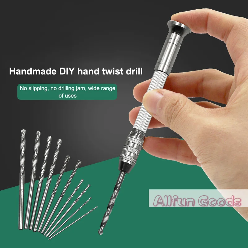 [TG835]Mini Hand Drill Woodworking Tools Drilling Rotary Tool Manual Twist Drill Bit Watchmaker Pin Vice Watch Repair Tools