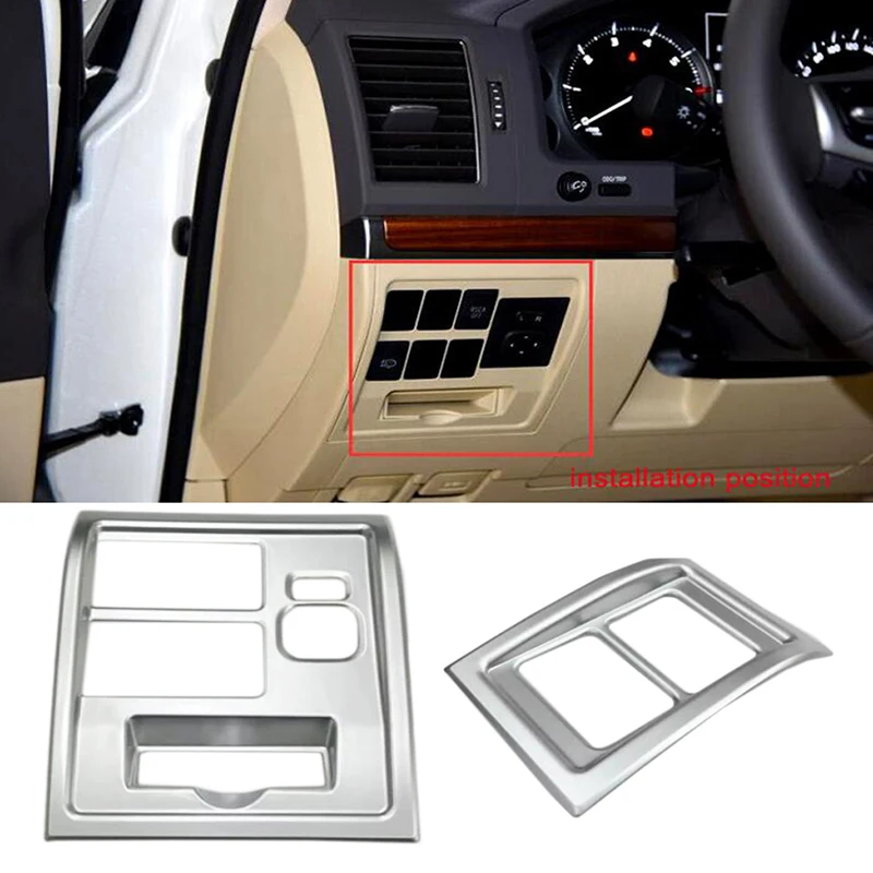 Chrome Bottom Central Control and Left Panel Cover Trim 2pcs for Toyota Land Cuiser 200 2016-2020 Car Styling Accessories