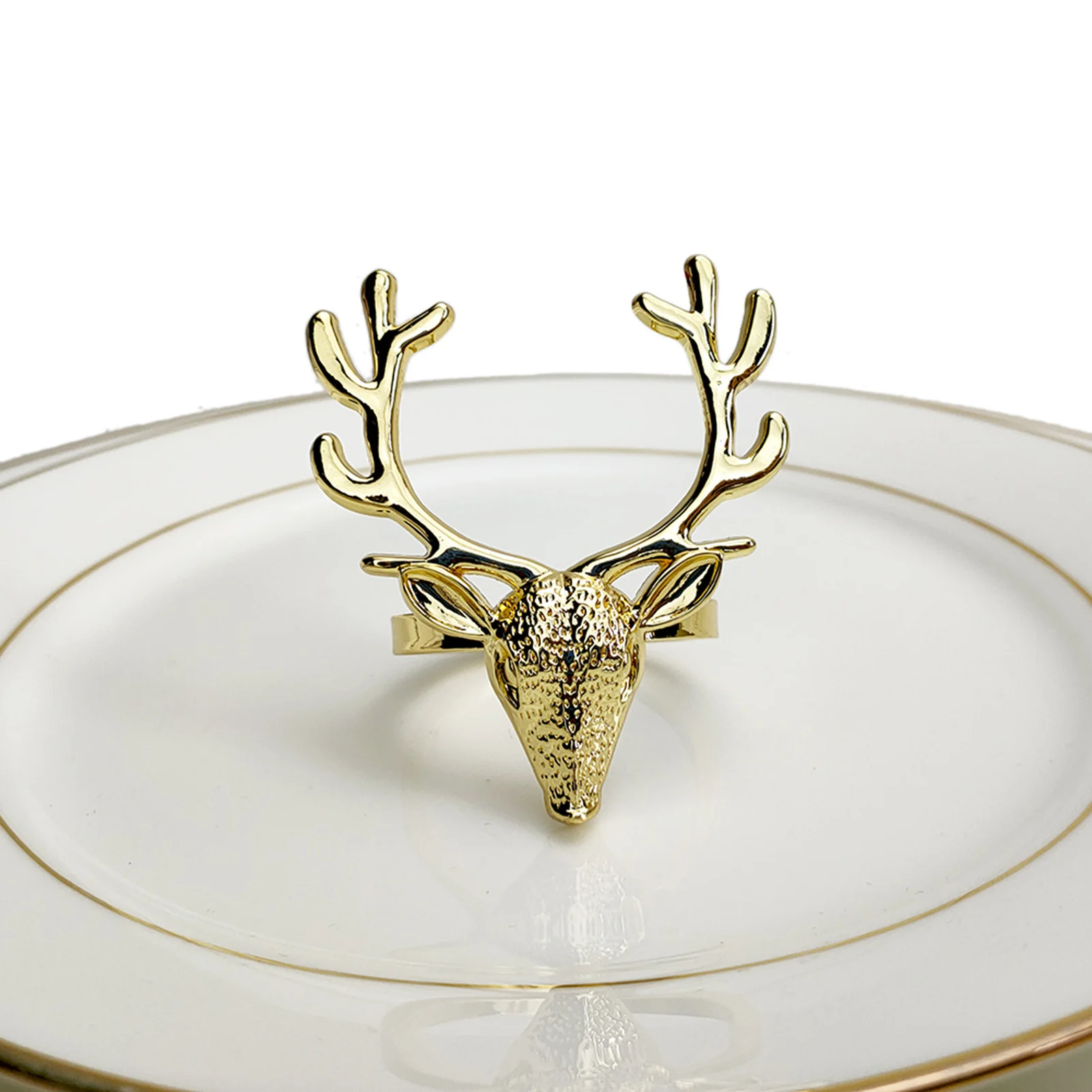 

Christmas Male Deer Head Napkin Ring Alloy Napkin Buckles