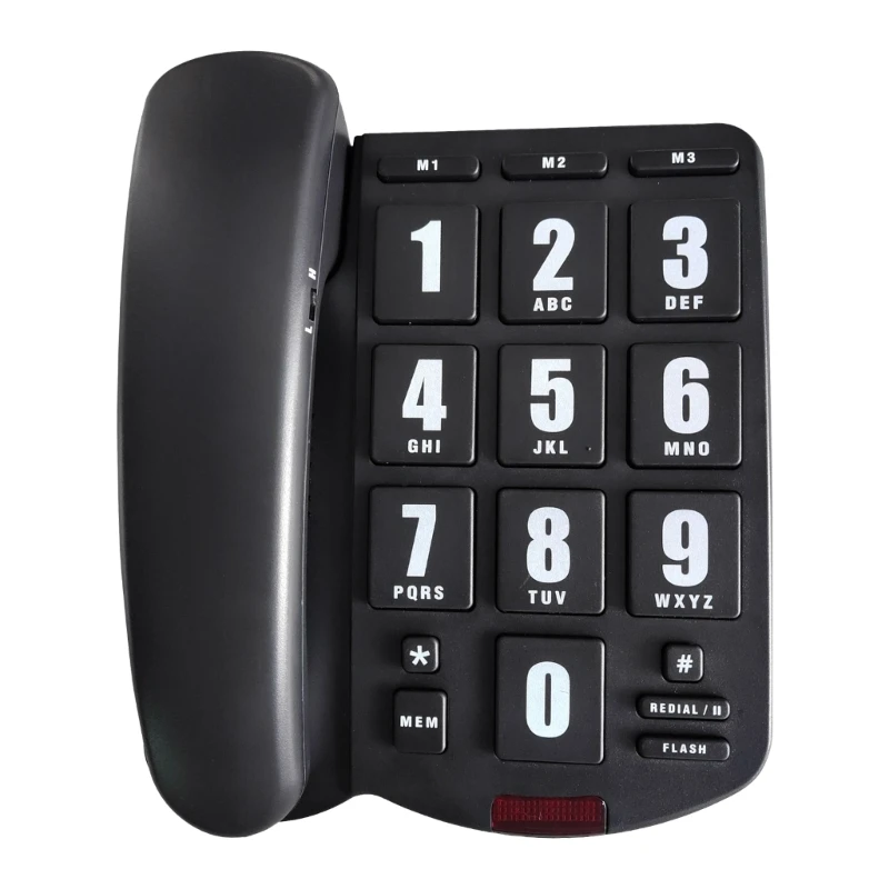 Big Button Landline Phone  Ringtone Fixed Home Desktop Telephone for Elderly and Visually Impaired PK3000