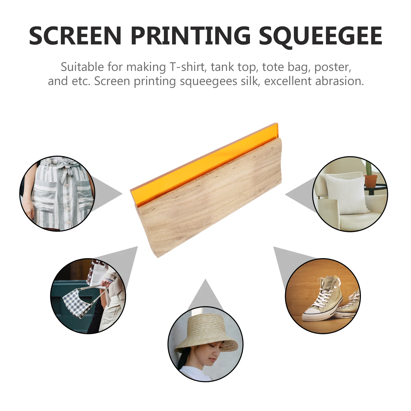 Scrape Screen Printing Knife Supplies Wooden Ink Scraper for Customized Substitute Broken Worn Out Scratch Board Rubber