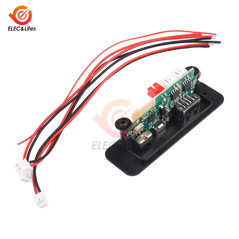 DC 5V Bluetooth 5.0 MP3 Player Decoder Board Car FM Radio Module 2*3W 6W Amplifier Support FM TF USB Handsfree Call MP3/WMA/WAV