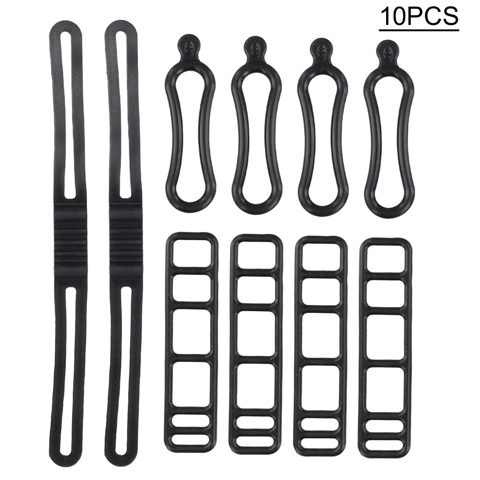 10pcs Bicycle Front Light Torch GEL Silicone Fixing Band Helmet Pump Rubber Fastening Strap 18-26cm Stretch Road Bike Parts