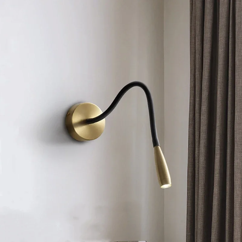 All Copper Wall Lamp Modern Minimalist Wall Lamp For Bedroom Study Led Bedside Reading Light Bathroom Fixtures Wall Mirror Light
