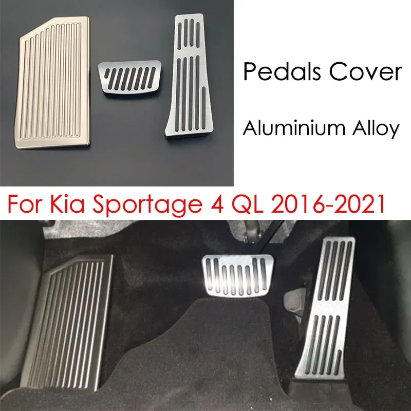 For Kia Sportage 4 QL 2016-2021 Car Accessories Aluminium Alloy Accelerator Gas Brake Foot Rest Pedal Cover Pad