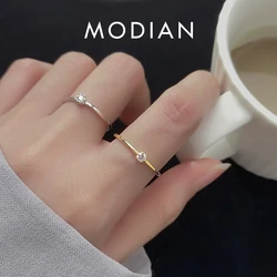 Modian HOT Sale 925 Sterling Silver Luminous Clear CZ Slim Stackable Finger Ring for women Fashion Party Fine Jewelry 2020 Year