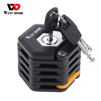서쪽 자전거 자전거 접는 잠금 휴대용 합금강 도난 방지 안전 잠금 오토바이 전자 자전거 잠금 MTB 도로 자전거 액세서리