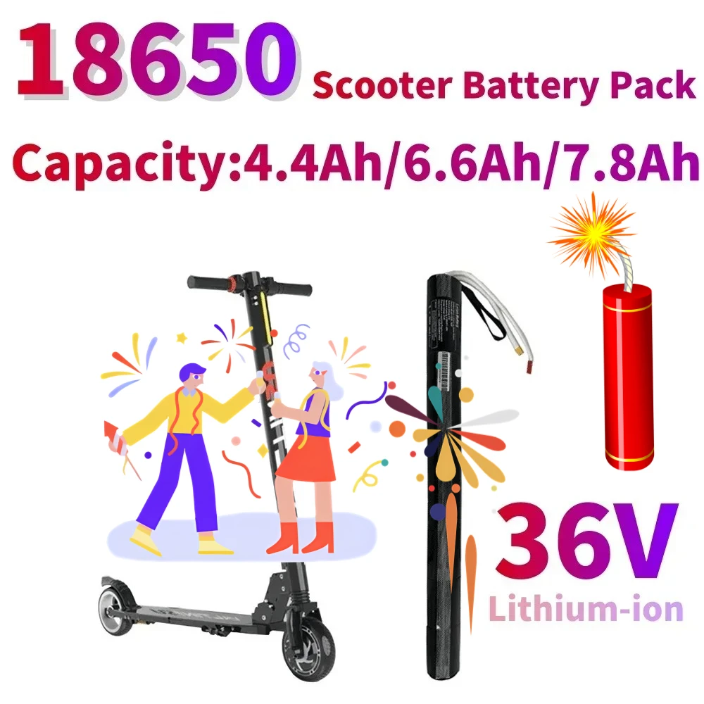 

New 2025 36V 4.4Ah/6.6Ah/7.8Ah 10S3P 18650 lithium ion carbon fiber scooter special battery is suitable for Scooter accessories