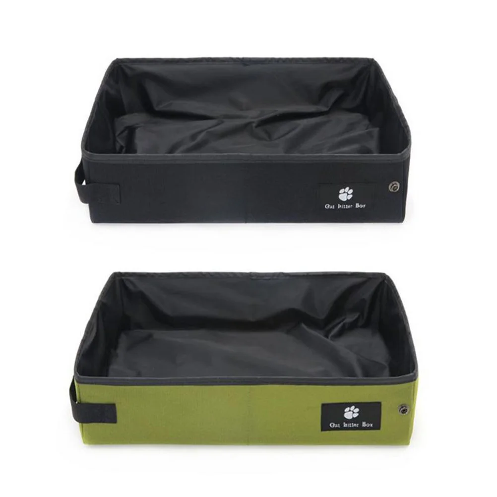 

Green Size S Folding Waterproof Pet Toilet Box Durable Impact Resistant Cat Dog Puppy Kitten Pee Pan Portable for Patio Balcony