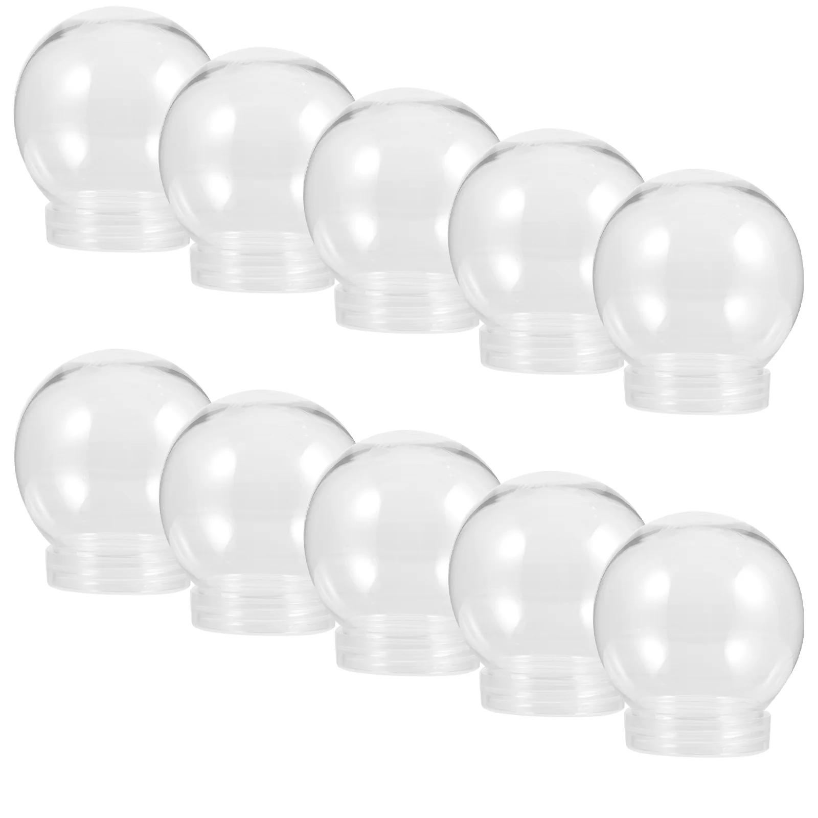 10 Pcs DIY Water Globe Transparent Plastic Ball Snowball with Screw Cap 10pcs (300ml Cap) Lightbulb Globes Clear Child