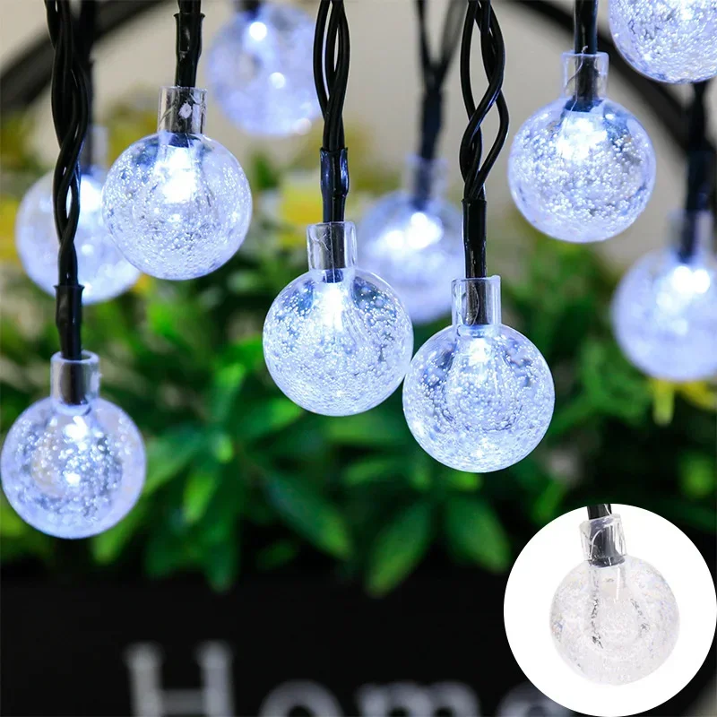 Holiday Solar Bubble String Lights 8 Lighting Modes Garden Street Tree Yard Party Christmas Outdoor Camping Parterre Decoration