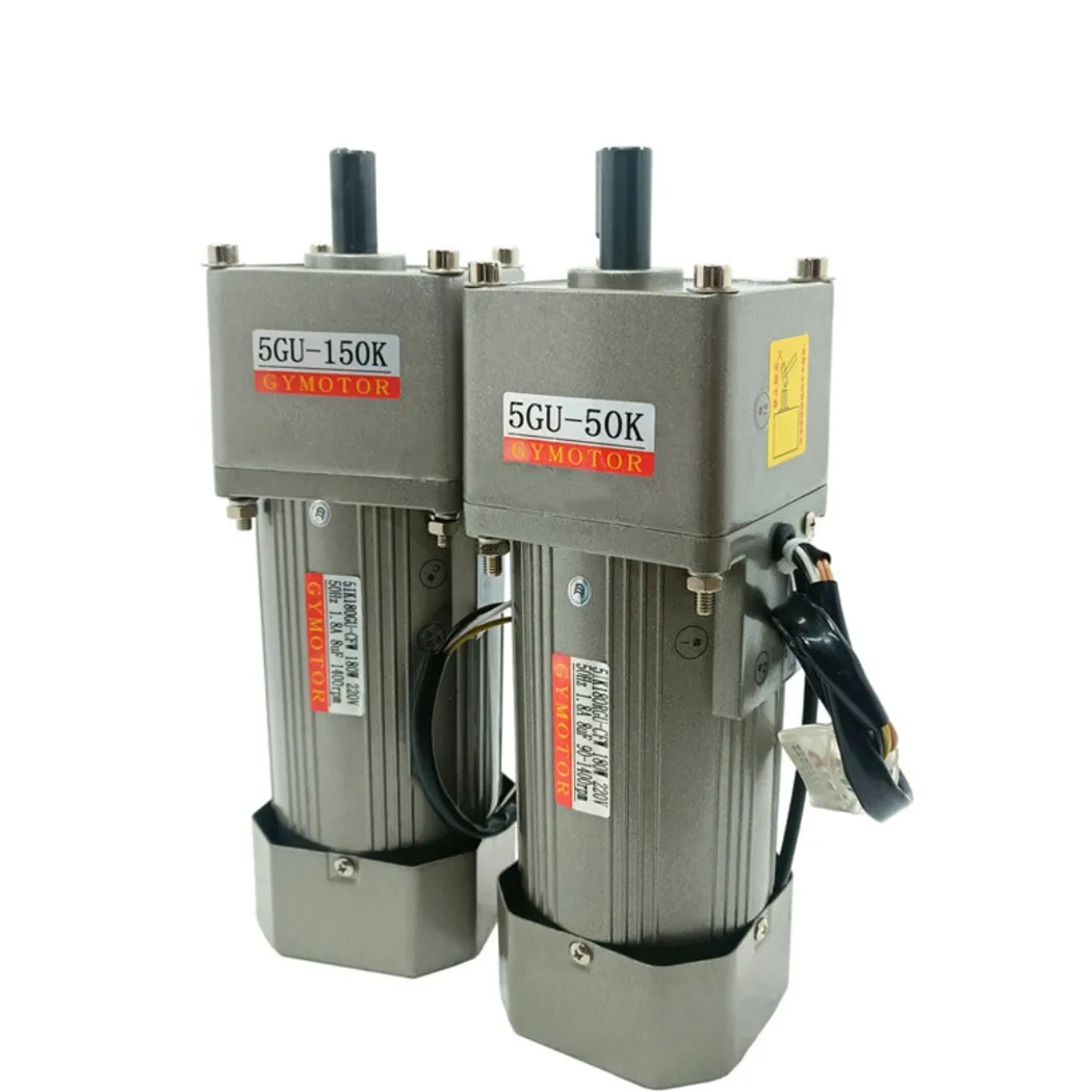 180W AC 220V Three-Phase Shaft Diameter 12mm/15mm 5GU Gearbox AC Gear Motor Standard Version / Flange‑mounted Version Available