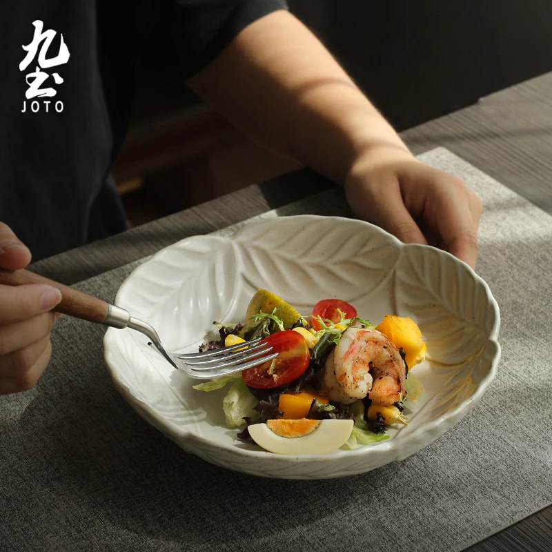 

Керамические тарелки JOTO в японском стиле для домашнего использования, ретро-дизайн для легких еды, десертов, закусок, креативная посуда CJR0634