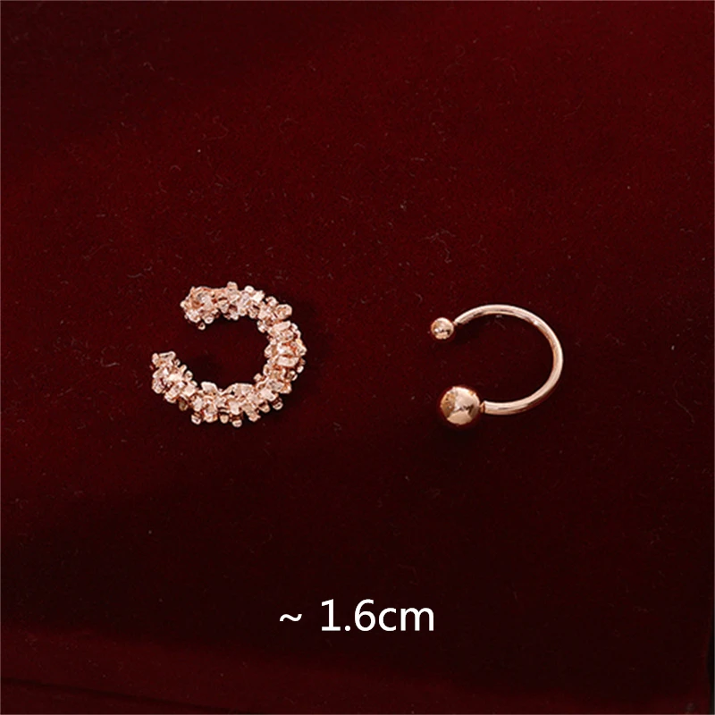 Fashion C-shaped Earring Metal Non-Piercing Bone Ear Cuff Clip Earrings Fake Cartilage Ear for Women Punk Jewelry 2Pcs/Set