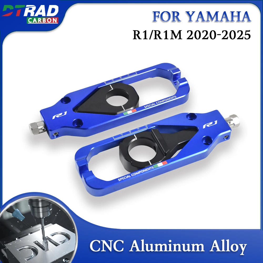 

R1 2025 YZF New For YAMAHA YZF-R1 R1M 2020-2025 CNC Adjustable Chain regulator Motorcycle Accessories Rear Wheel Axle Blocks Log
