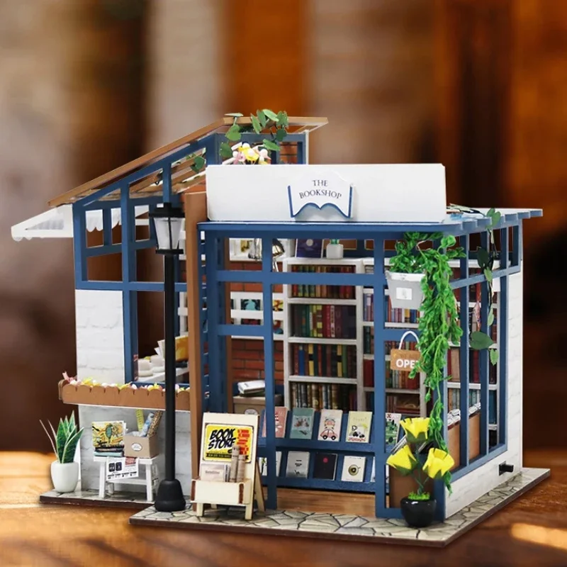 Anima Handgemaakte DIY Huis Driedimensionale Jigsaw Mini Huis Miniatuur Model Speelgoedhuis Assemblage Bouwstenen Verjaardagscadeau