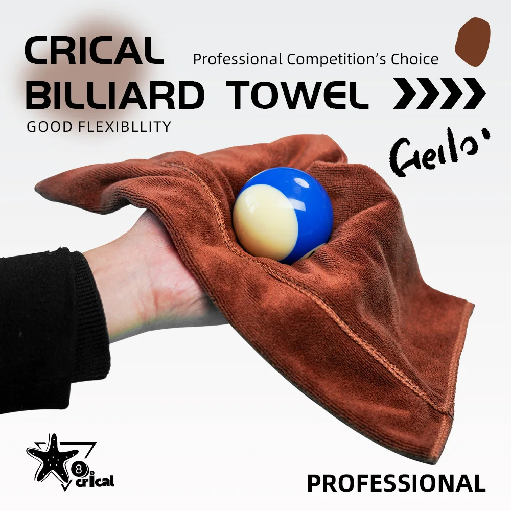 CRICAL 100% Cotton Billiard Cue Towel Sleeve Design 32x16cm Highly Absorbent Traceless Colourfast Pool Snooker Cleaning