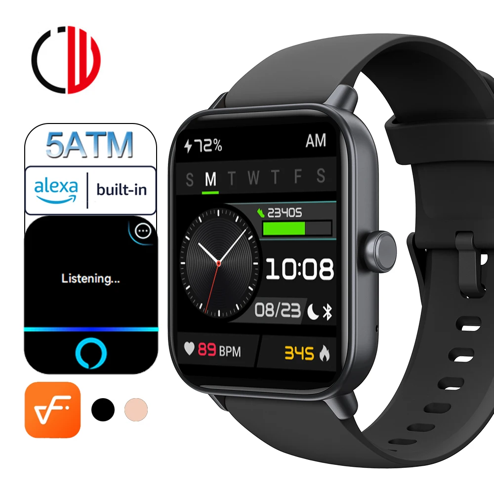 

New ZZYSMART Smart Watch For Men Women Build-in Alexa IP68 Waterproof Bluetooth Call 1.8 Inch 100+ Sport Smartwatch Stress Test