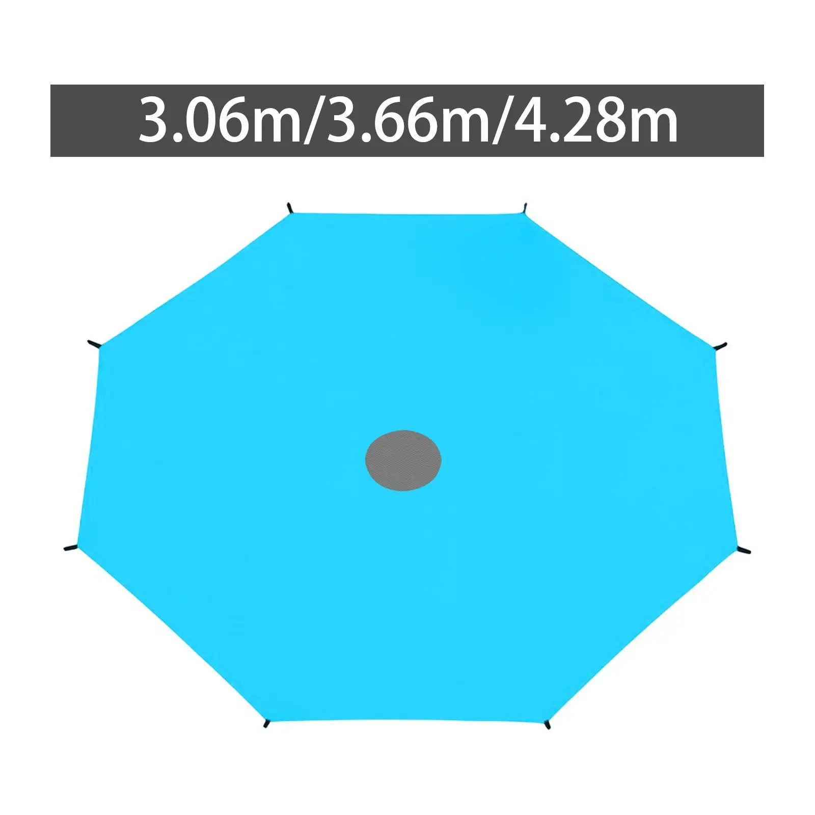 Trampoline Shade Cover Blue Round 8 Poles Protective Sun Canopy for Outdoor Backyard Kids Play