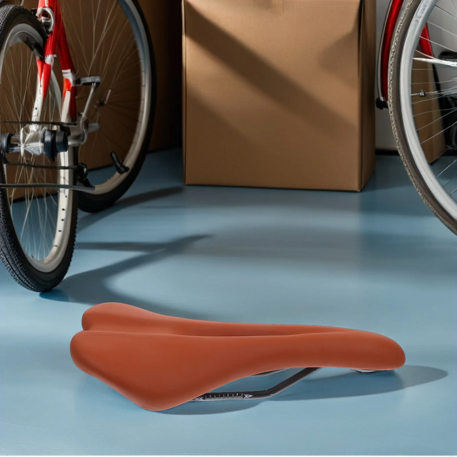 

Waterproof Hollow Bike Saddle Comfortable Brown PU Shockproof Cushion Seat Road Gravel Mountain Bicycle Replacement Saddle