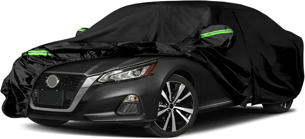 

Waterproof Car Cover for 2002-2025 Nissan Altima, 6-Layer All Weather Custom-fit with Zipper & Windproof Bands