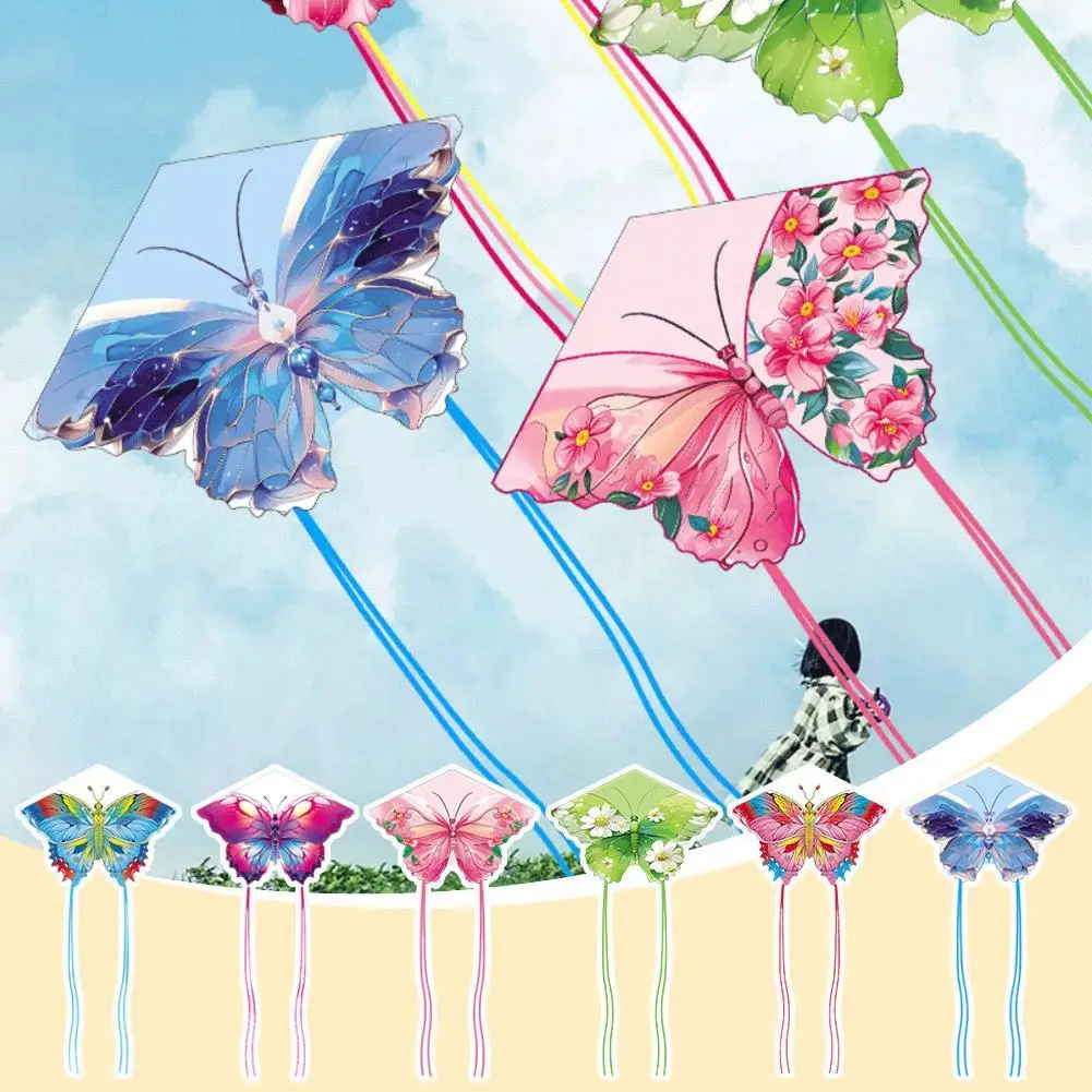 65 ซม.ใหม่ Kite Flying Long Tail ผีเสื้อ Kite ผ้าไนลอนเกมกลางแจ้งของเล่น Easy To Fly เด็กผู้ใหญ่พิเศษขนาดใหญ่ Kite เด็ก G