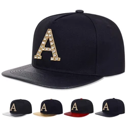 Unisex A Letter Label With Drill Hip-hop Hats Spring Autumn Outdoor Adjustable Casual Baseball Caps Sunscreen Hat