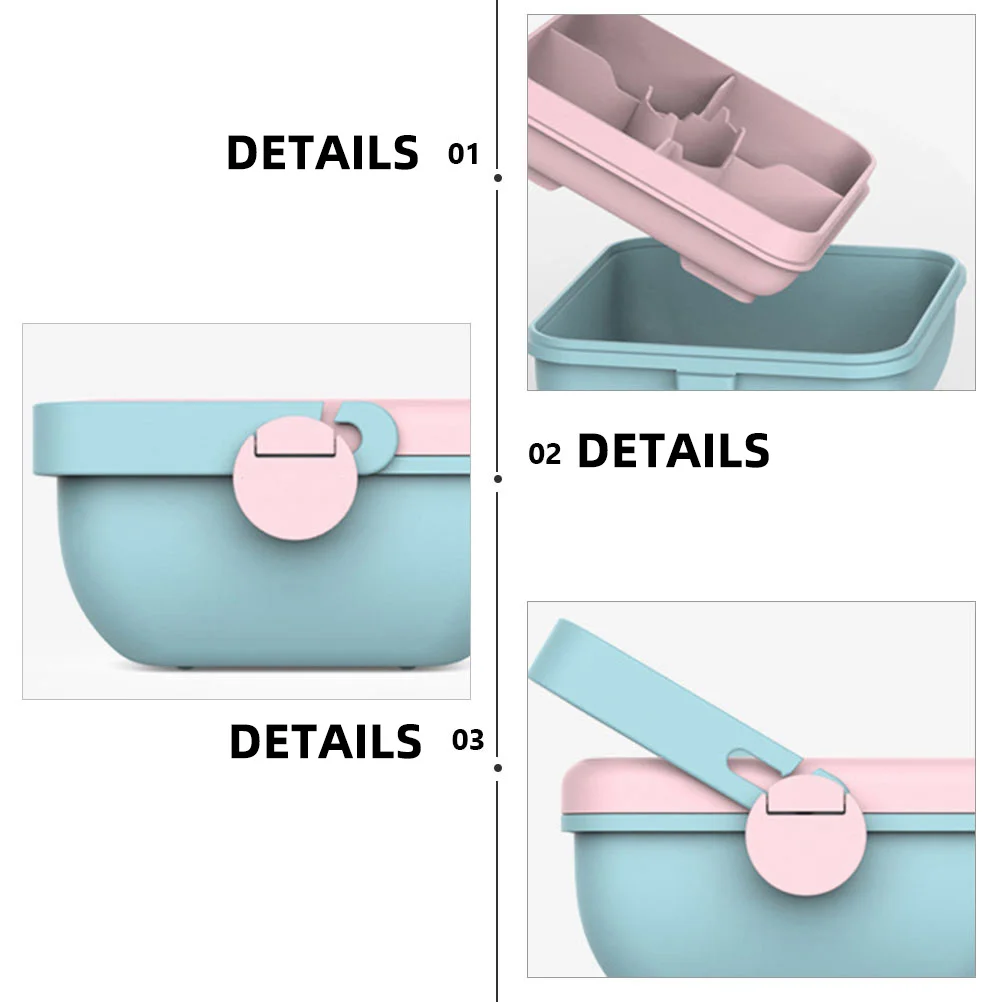 

Creative Bento Box Blue Pink Premium Eco Friendly Material Practical Lunch Container Heat Preservation Food Storage Case