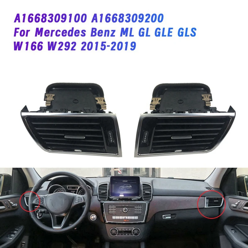 

New-1Pair Air Conditioner Outlet A1668309100 1668309200 For Mercedes Benz ML GL GLE GLS W166 W292 2015-2019 A/C Air Vent