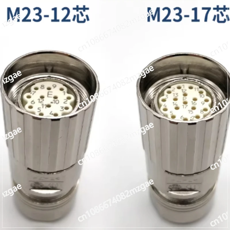Standard M23 M623 straight female/male 17-pin encoder plug 12-core 17-core cable connector