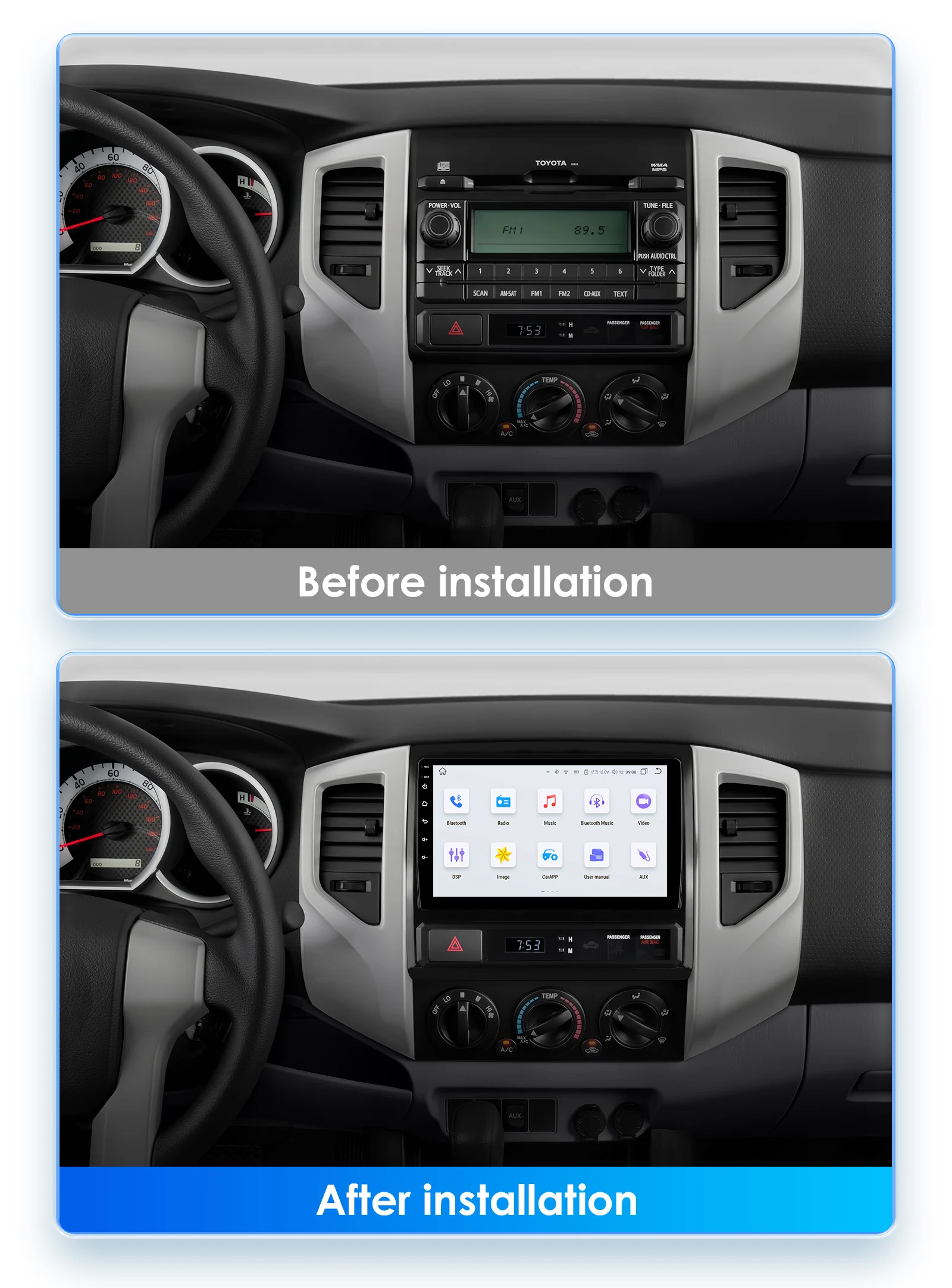 2DIN Android Auto Car radio GPS Stereo For Toyota Tacoma 2 2005-2015 Hilux Multimedia player 4G 8Core Autoradio SWC navi Carplay