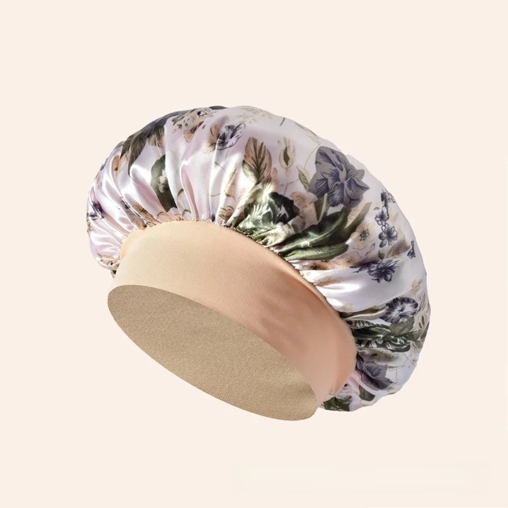 Fashion Silk Women's Bonnet Elastic Band Cap Sleep Bonnets Sleeping Hat Beauty
