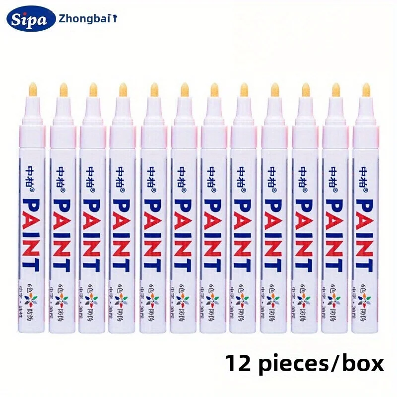 

White Paint Marker, Tire Pen Not Easy to Lose Color Oil-based Marker for Petroglyphs Glass Wood, High-Capacity Ink forDIY Crafts