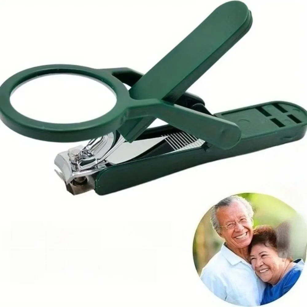 Magnifying Glass Nail Clipper Large Household Anti-Splash Nail Trimmer for Elderly Adults, Suitable for Thick and Hard Nails