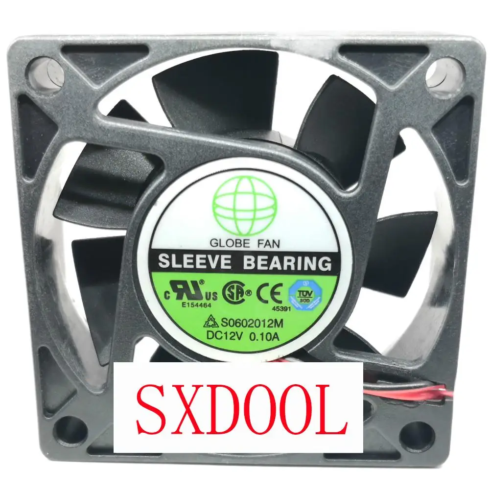 2pcs New 60mm Mute Case Fan for GLOBE S0602012M 6020 6cm DC 12V 0.10A Sleeve Bearing Silent Axial Cooling Cooler Molex 4D Plug