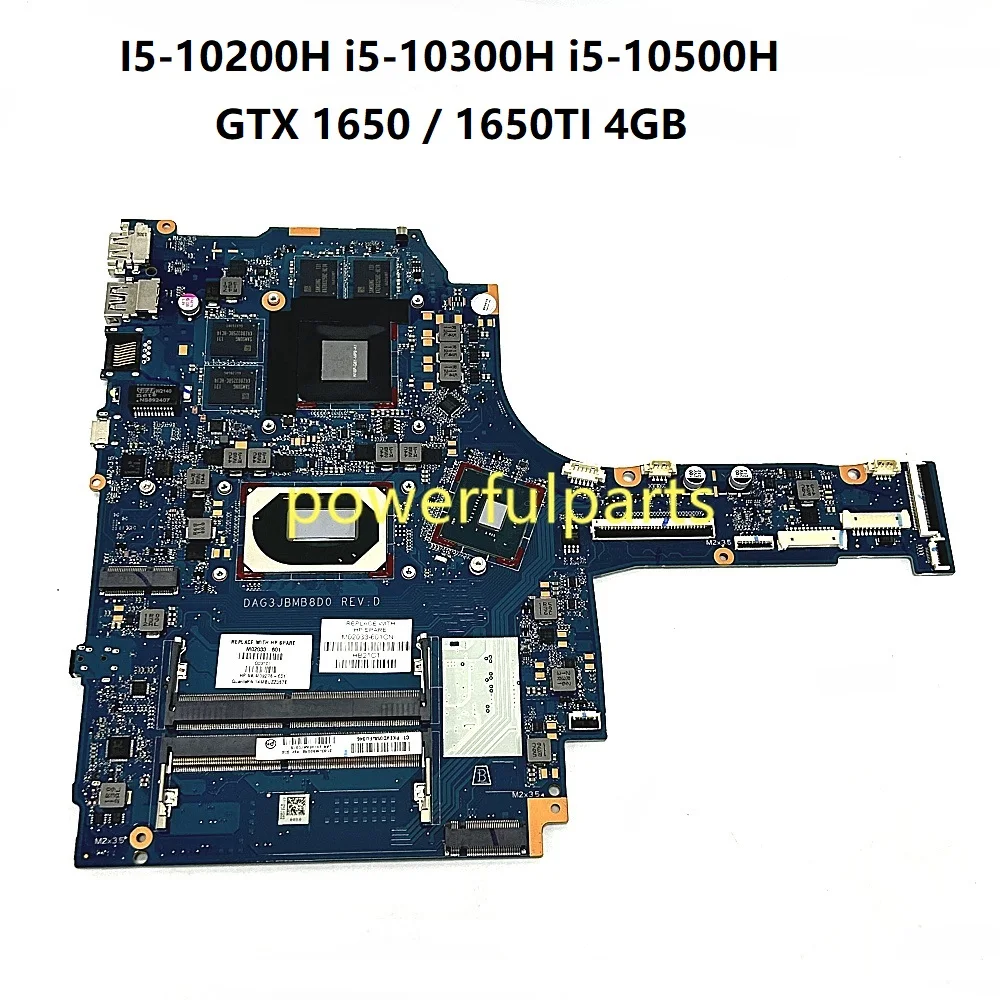 

For HP Pavilion Gaming tpn-q241 16T-A 16-A Motherboard DAG3JBMB8D0 M38775-601 M29565-601 M02033-601 M29564-601 I5-10TH GTX1650