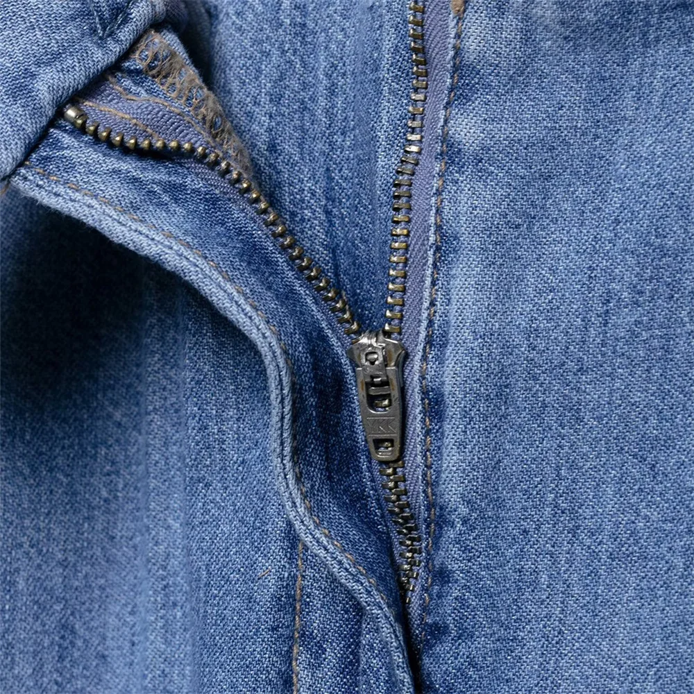 camicia di jeans casual semplice a maniche larghe da donna pantaloni a pieghe primavera ed estate nuovi abiti casual da donna
