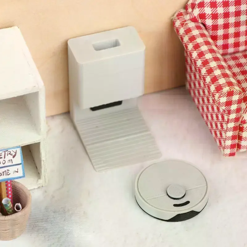 Miniature Sweeper Ornament 1 12 Scale Dollhouse Robot Vacuum Cleaner Cute Model Realistic Mini Appliance for Doll House Decor
