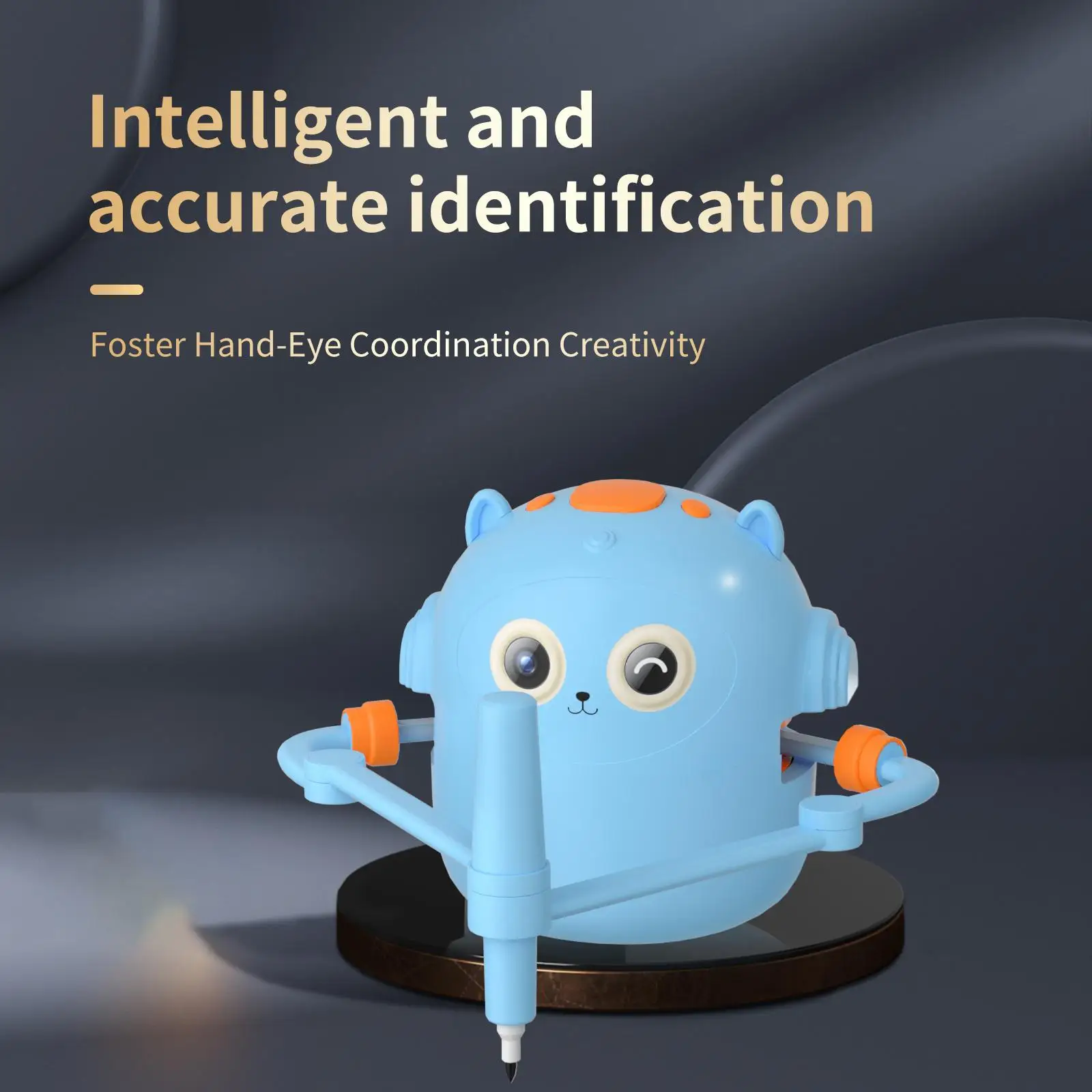 Drawing Robot Toy Educational Tool with 100 Learning Cards and 2 Pens Interactive Versatile Automatic Art Robot Gift for Kids