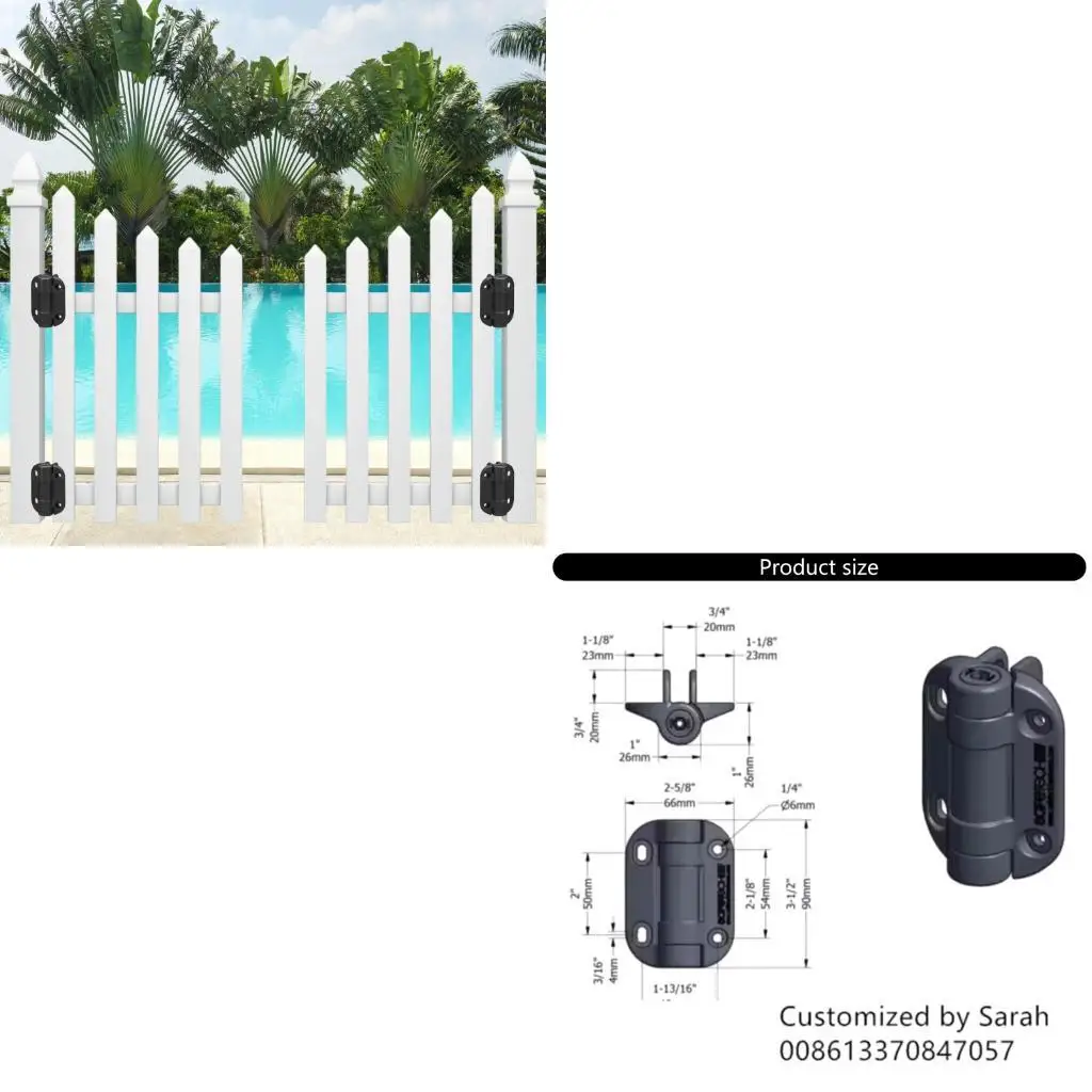 652F 2Pcs Heavy Duty Spring Loaded Hinges Adjustable Tension Nylon Door Hinges
