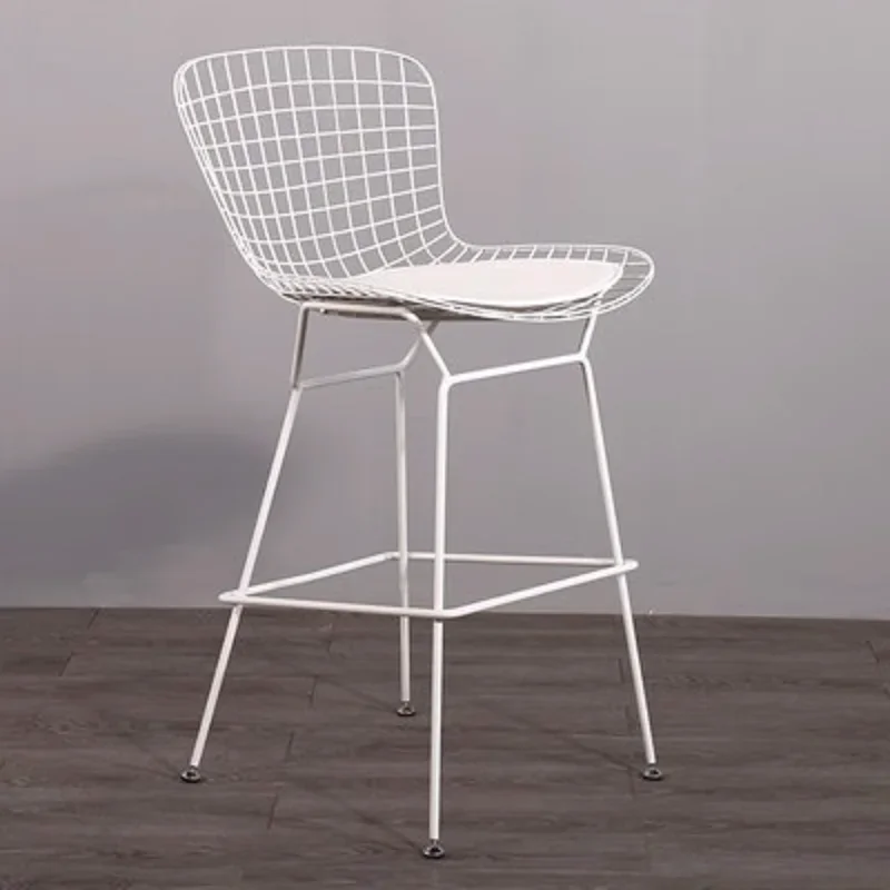 

*q for Metal Bar Chairs Modern Outdoor Industrial Fashion High Chairs Stainless Steel Waiting Restaurante Muebles Furniture#