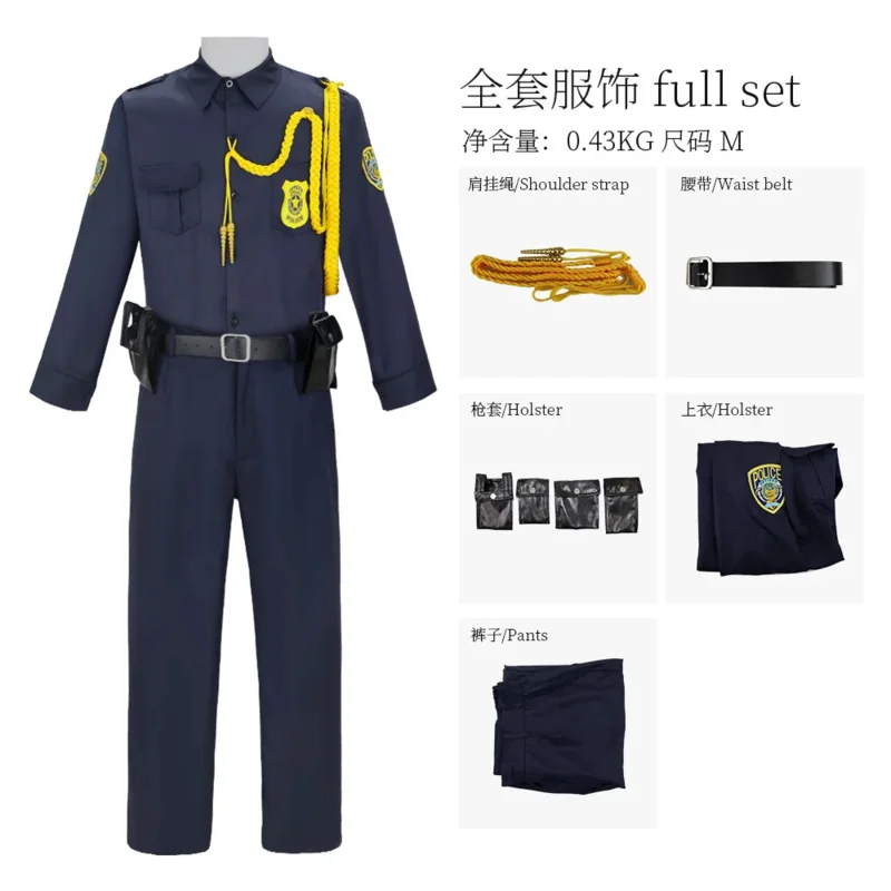 

Wilde Costume Movie Zootopia Nick Police Cosplay Christmas Halloween Carnival Role Play Uniforma;2,c'4,h.