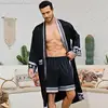 Ensemble pyjama long pour homme, peignoir style baroque, short kimono, vêtements de nuit printemps-été, vêtements d'intérieur en satin
