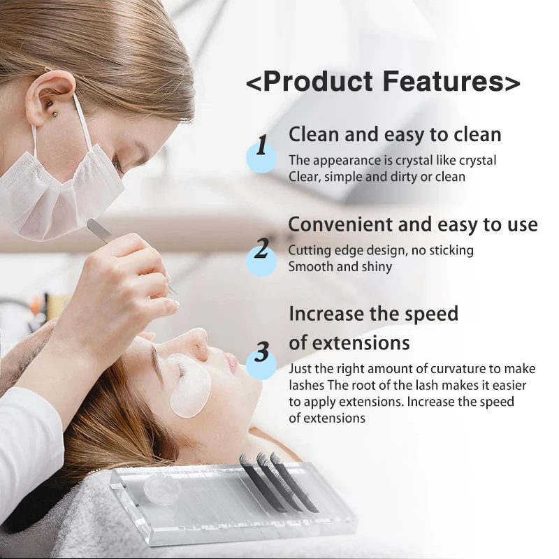 Supporto per colla per ciglia finte Cuscinetti per supporto per estensione ciglia per pallet con supporto per colla adesiva in vetro cristallo con marchio per zecche2026