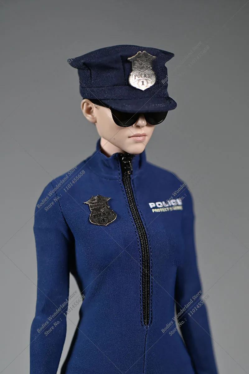 1/6 مقياس تأثيري ضابط الشرطة النسائية قطعة واحدة ضيقة ملابس السباحة حزام قبعة اكسسوارات ل 12 بوصة عمل الشكل دمية #5