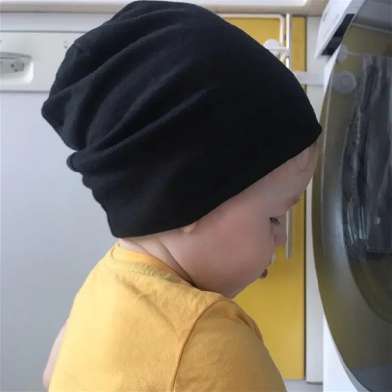 Cotton Baby Hat Street Dance Hip Hop Cap Spring Autumn Toddler Hat for Boys Girls Knit Beanie Hat Solid Color Kids Hat